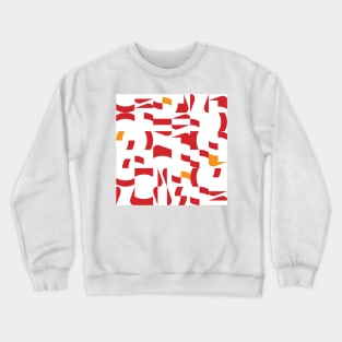 Red and Ochre Tiles Pattern Crewneck Sweatshirt